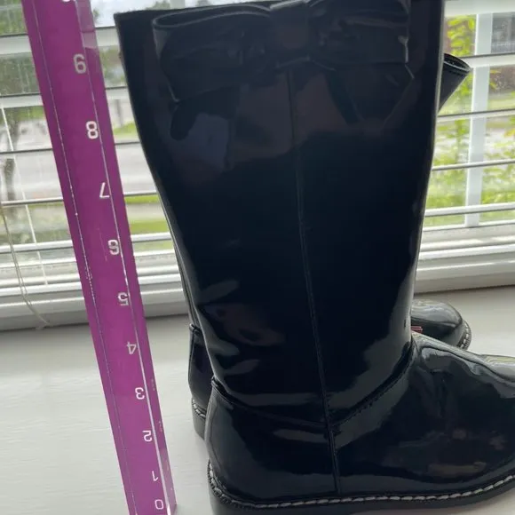 New Gymboree Girls Black Patent Boots Size Youth 13