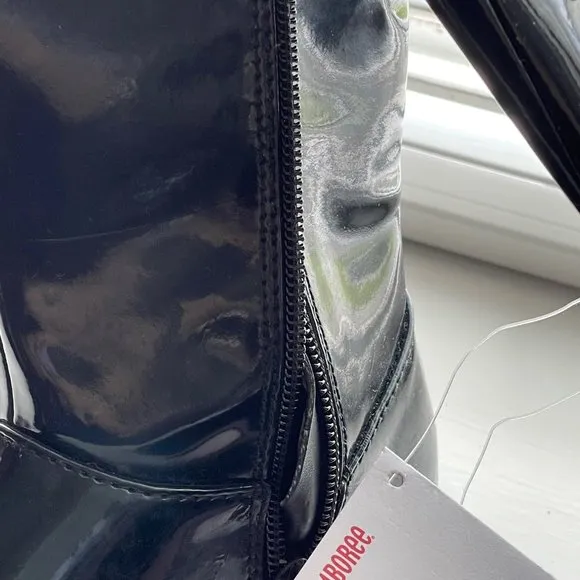 New Gymboree Girls Black Patent Boots Size Youth 13