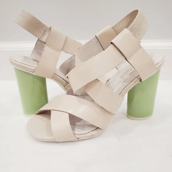NEW Jeffrey Campbell Ivory Green Heel Sandals