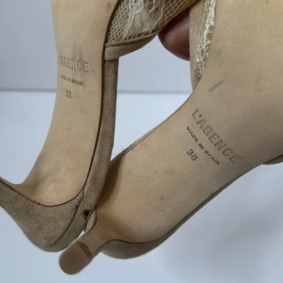New L’AGENCE Corinne Pointed Toe Mule Heels (Size 38)