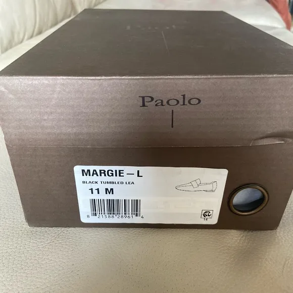 New Linea Paolo black tumbled leather shoes, still in box, never used