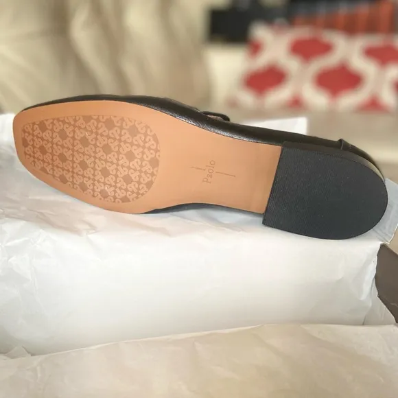 New Linea Paolo black tumbled leather shoes, still in box, never used