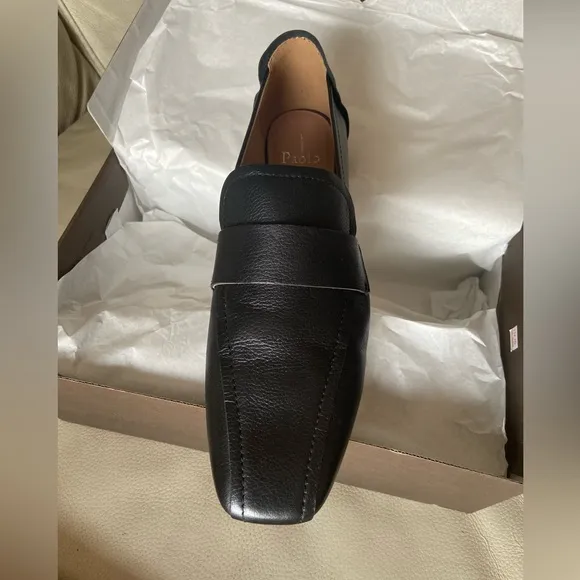 New Linea Paolo black tumbled leather shoes, still in box, never used