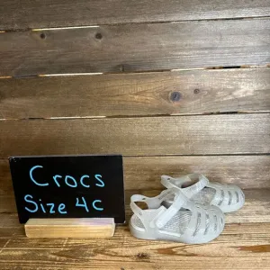 New Little Kids Crocs Isabella Gray Sparkle Jelly Flats Shoes Sandals Size‎ 4 C