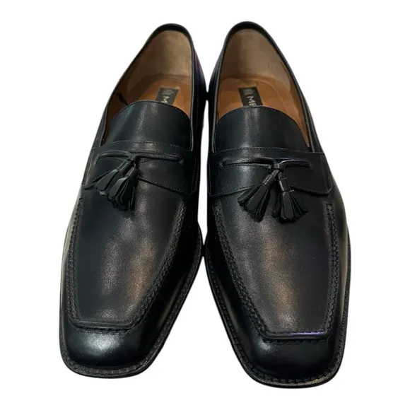 New Mezlan 2135 Men's Black Leather Slip-on Loafers Dress Shoes 9  9W