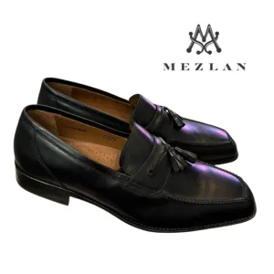 New Mezlan 2135 Men's Black Leather Slip-on Loafers Dress Shoes 9  9W