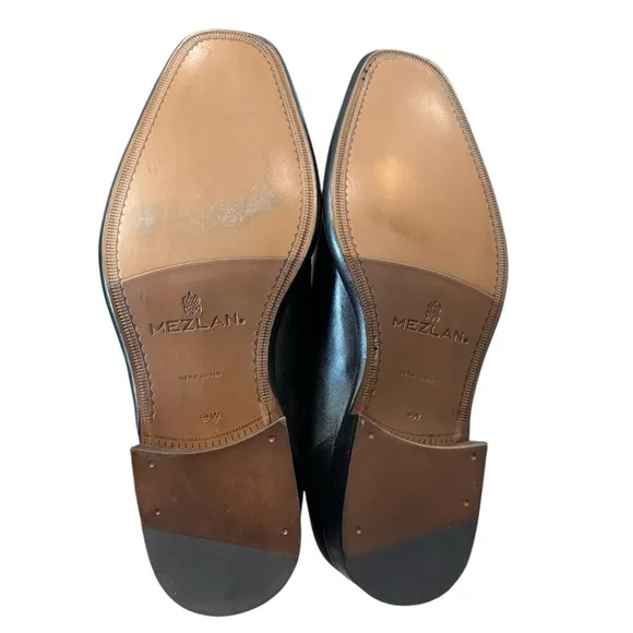 New Mezlan 2135 Men's Black Leather Slip-on Loafers Dress Shoes 9  9W