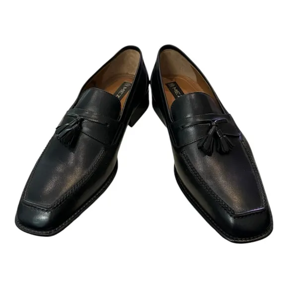 New Mezlan 2135 Men's Black Leather Slip-on Loafers Dress Shoes 9  9W