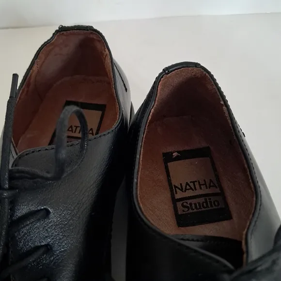 NEW Natha Studio Dress Shoes Men's 9.5 Black Leather Office Career Evening