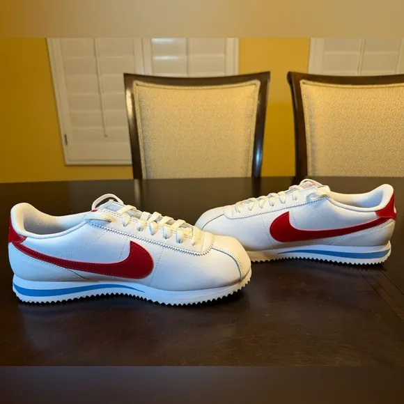 New Nike Cortez Forest Gump White Red Sneaker Shoes Size US 11.5 W / 10 M