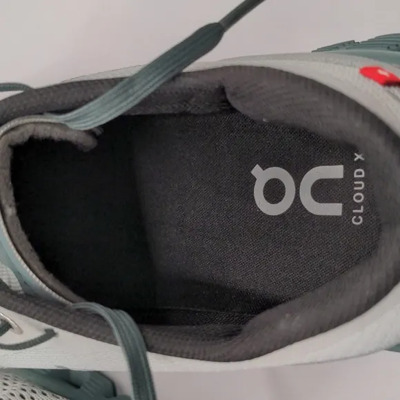New On Running Cloud X Men's Running Shoes Glacier Grey Olive Sz 9.5