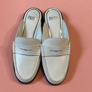New PAIGE Leather White Loafers