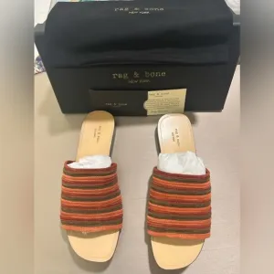 NEW RAG &amp; BONE CAMERON MULTI COLOR SUEDE SANDALS SIZE: 36/6 RETAILS:$295