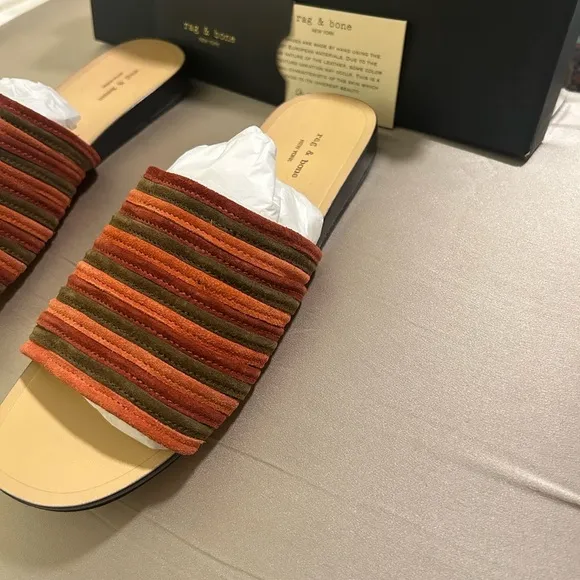 NEW RAG &amp; BONE CAMERON MULTI COLOR SUEDE SANDALS SIZE: 36/6 RETAILS:$295