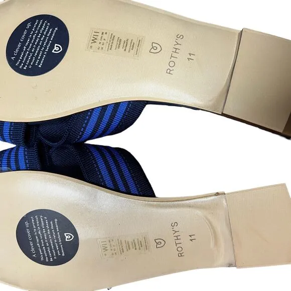NEW Rothy’s The Knot Cobalt Stripe Sandals Women’s Size 11