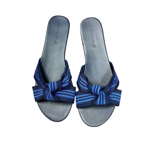 NEW Rothy’s The Knot Cobalt Stripe Sandals Women’s Size 11