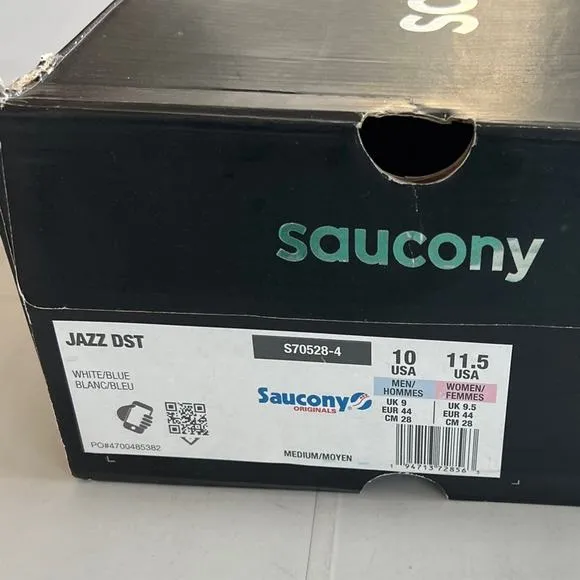 New SAUCONY Jazz DST Running Shoes MEN’S SIZE 10 (W 11.5) White Blue S70528-4