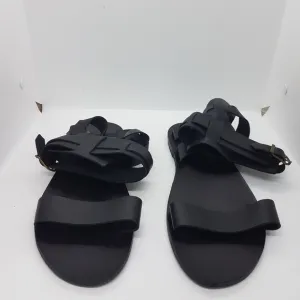 New Sparta Novelty Men's Leather Black Sandals Sz 44