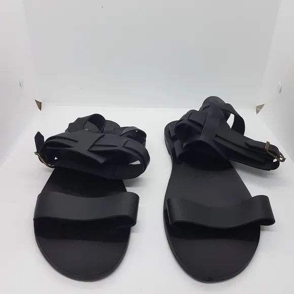 New Sparta Novelty Men's Leather Black Sandals Sz 44