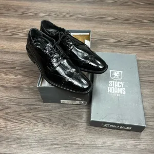 NEW Stacy Adams Black EEL Wingtip Oxfords 9.5 M