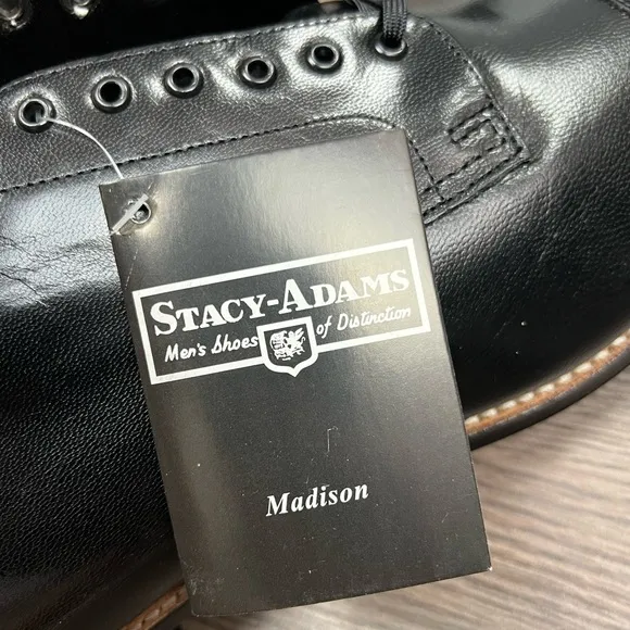 NEW Stacy Adams Madison Black Cap Toe Oxfords 14 D