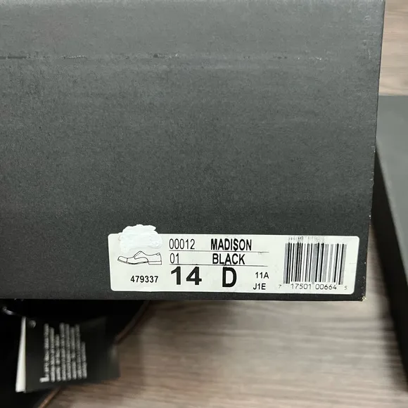 NEW Stacy Adams Madison Black Cap Toe Oxfords 14 D