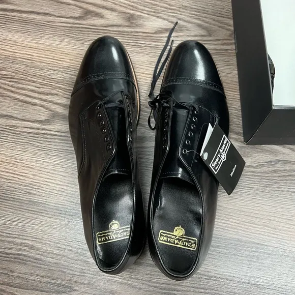NEW Stacy Adams Madison Black Cap Toe Oxfords 14 D