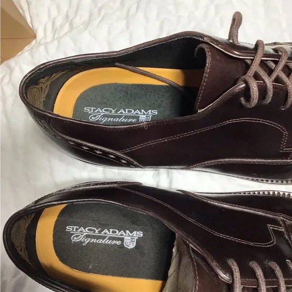 NEW STACY ADAMS MENS SHOES Sz. 11.5M BROWN GENUINE CAIMÁN LEATHER MADE IN BRAZIL