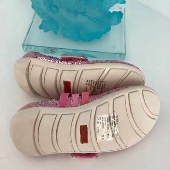 NEW TODDLER GIRL MICHAEL KORS PINK SEQUENCE EMBELLISHED FLATS SHOES SZ 9