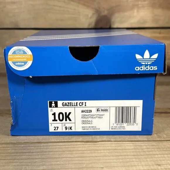 NEW Toddler Size 10K Adidas Gazelle I “Icey Pink” Low Top Strap Sneakers AH2229