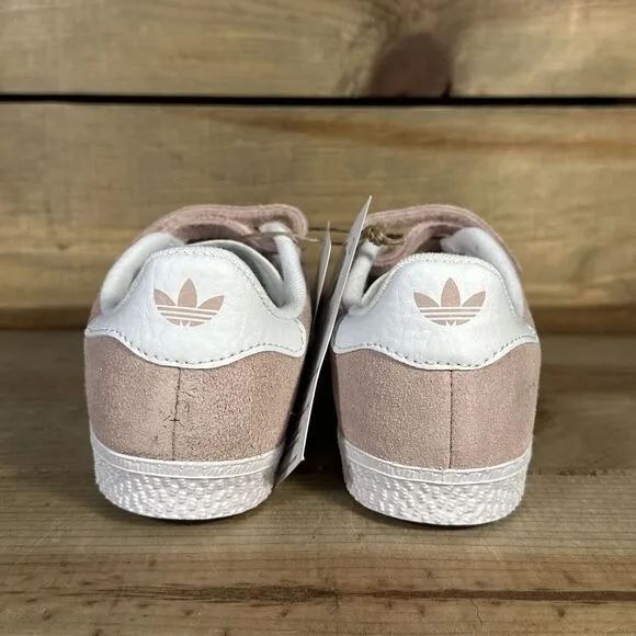 NEW Toddler Size 10K Adidas Gazelle I “Icey Pink” Low Top Strap Sneakers AH2229