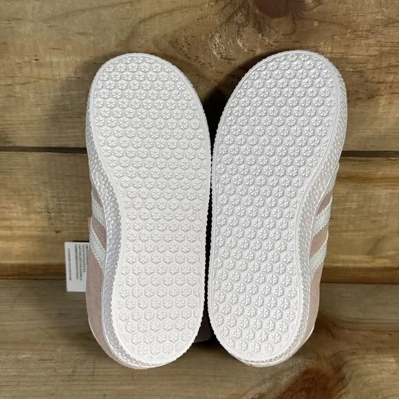 NEW Toddler Size 10K Adidas Gazelle I “Icey Pink” Low Top Strap Sneakers AH2229
