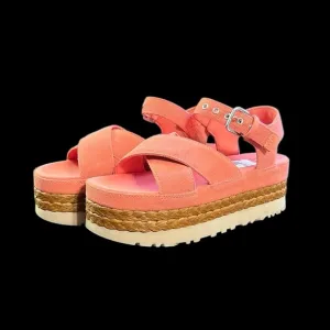 New UGG Aubrey Ankle Sandals Women’s Size 8 in Vibrant Coral