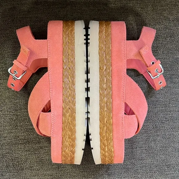 New UGG Aubrey Ankle Sandals Women’s Size 8 in Vibrant Coral