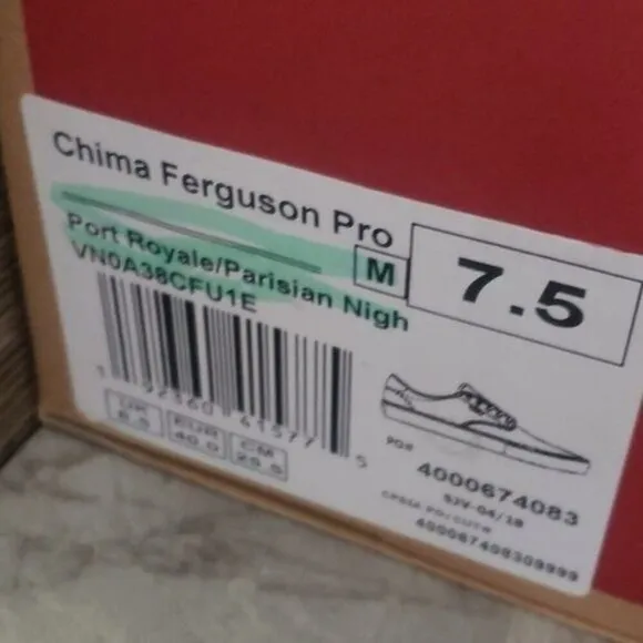 New Vans Chima Ferguson Pro Maroon Red Skateboarding Sneakers Casual Classic