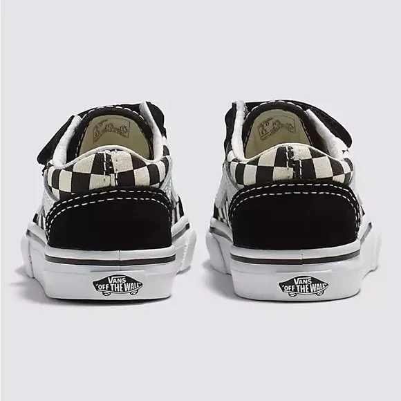 New Vans Toddler Old Skool V Primary Check Sneakers Unisex Size 4T