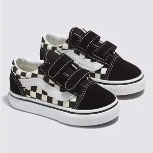 New Vans Toddler Old Skool V Primary Check Sneakers Unisex Size 4T