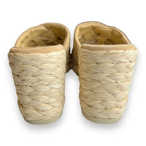 New Vince Gillian Suede Wedge Sandals Size 8 in Blondie