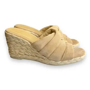 New Vince Gillian Suede Wedge Sandals Size 8 in Blondie