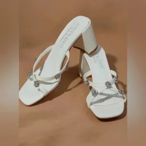 NEW with tags (NWT) Altar’d State White Lainey Floral Heels size 8 and 9