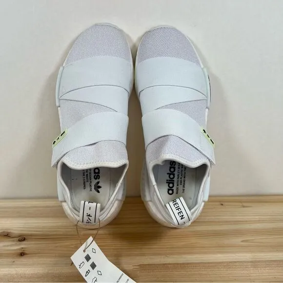 NEW Adidas NMD R1 womens running workout shoes 8 cloud white Black straps
