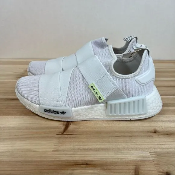 NEW Adidas NMD R1 womens running workout shoes 8 cloud white Black straps