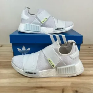 NEW Adidas NMD R1 womens running workout shoes 8 cloud white Black straps