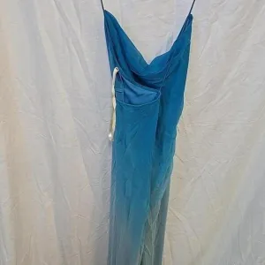 (NEW)Cassandra Stone Ombre Blue 8 Women's Fairy Y2K Spaghetti Strap Silk (87-2)