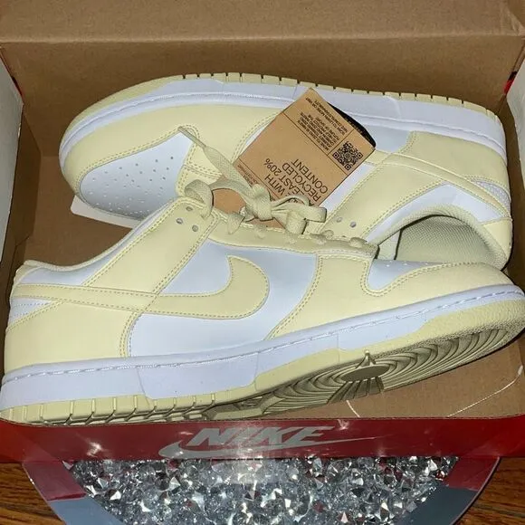 New Nike low dunk pastel yellow alabaster next nature sneakers size 11.5 W/10 M