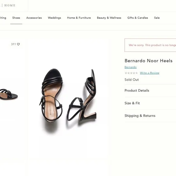 NIB Bernardo Noor Heels, black, 7.5