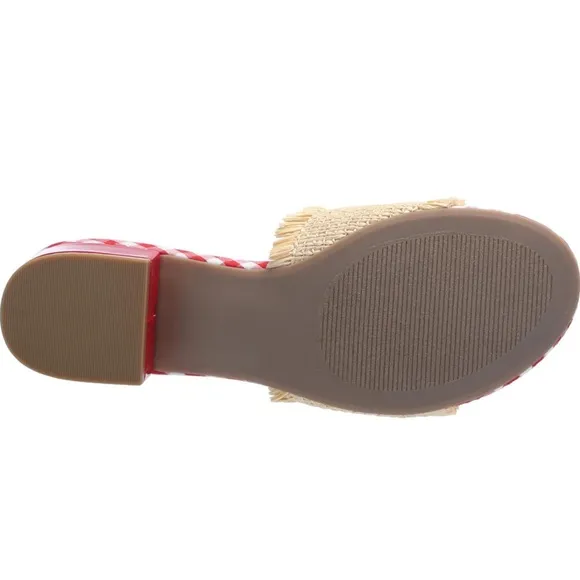NIB Betsey Johnson, the Lindyy Fruit Bead Embellished Slide Sandals