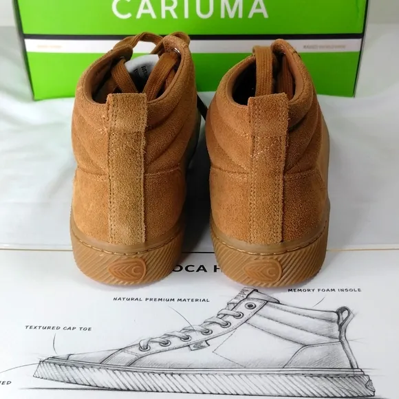 NIB Cariuma OCA High All Camel Suede Sneaker Unisex Men 7.5 Women 9