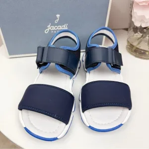 NIB Jacadi Boost Navy Blue and White Sandals Unisex