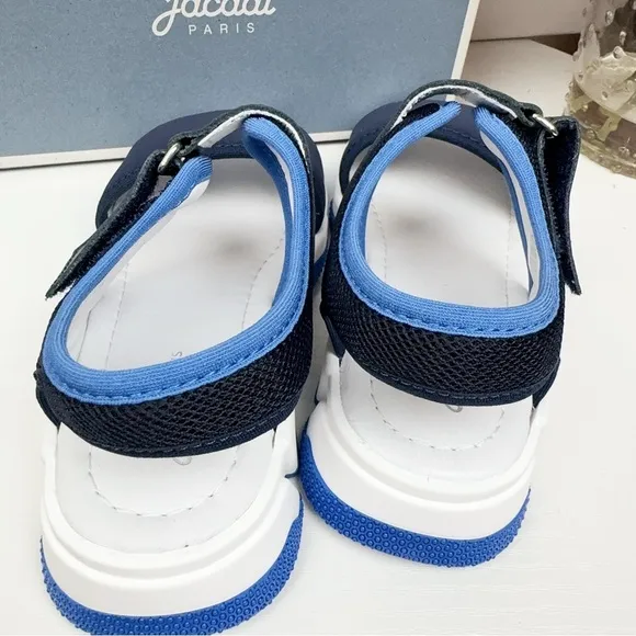 NIB Jacadi Boost Navy Blue and White Sandals Unisex